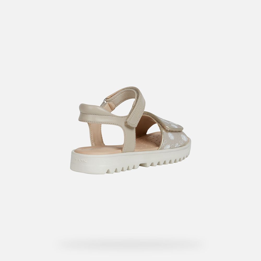 Sandalias Geox Menina Bege - Coralie - QVRGO5378